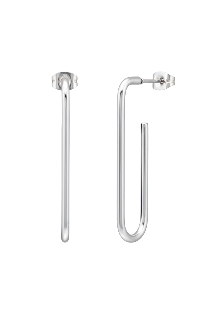 Pendientes de Argolla Cuadrada de Acero Inoxidable con Alto Pulido