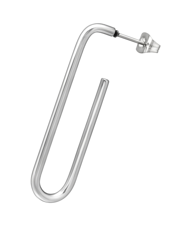 High Polish Stainless Steel Square Hoop Ear Studs