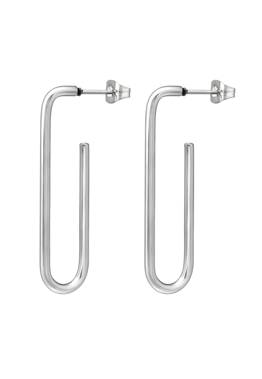 Ohrstecker Quadratische Creolen aus Hochglanzpoliertem Edelstahl