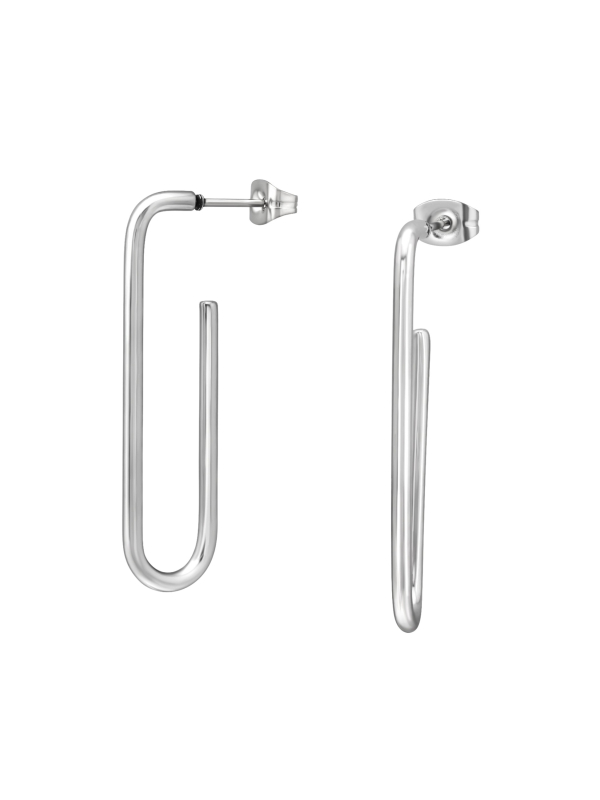 Pendientes de Argolla Cuadrada de Acero Inoxidable con Alto Pulido