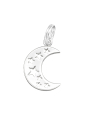 Silberner Halbmond- und Sterne-Charm mit Spaltring