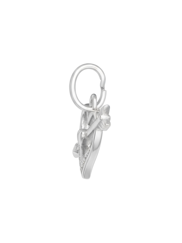 Silver Heart and Arrow Charm with Split Ring