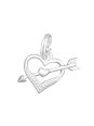 Breloque Cœur et Flèche en Argent avec Anneau Brisé