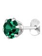 Puces d'Oreilles Rondes 5 mm en Argent avec Cristaux