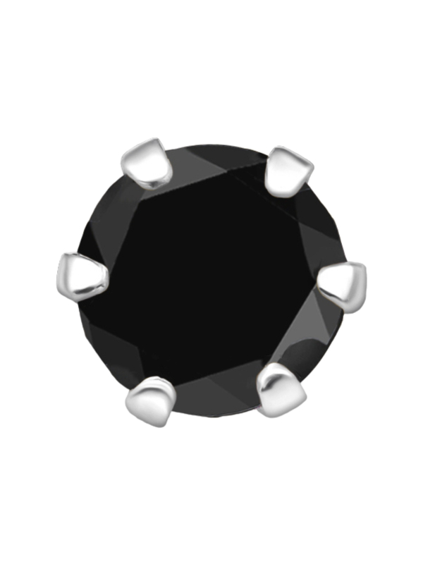 Silver Round 5mm Ear Studs with Crystals