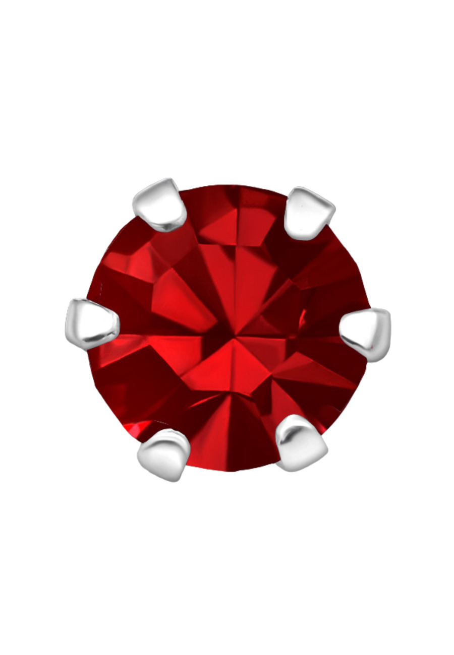 Silberne Runde 5 mm Ohrstecker mit Kristallen