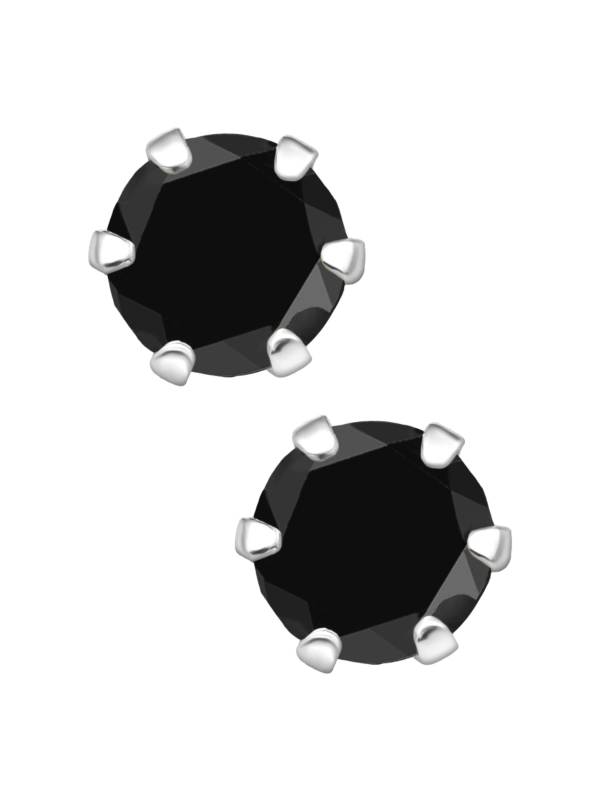 Puces d'Oreilles Rondes 5 mm en Argent avec Cristaux