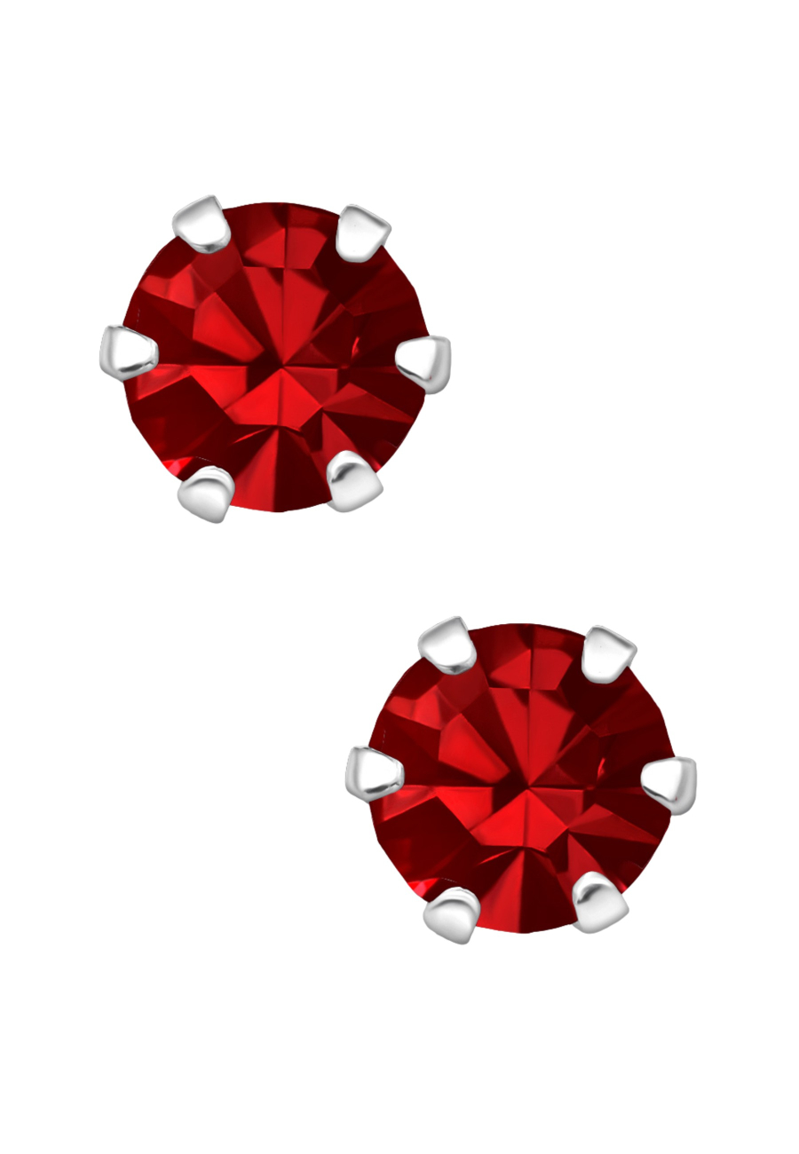 Puces d'Oreilles Rondes 5 mm en Argent avec Cristaux