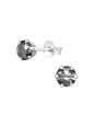 Puces d'Oreilles Rondes 5 mm en Argent avec Cristaux
