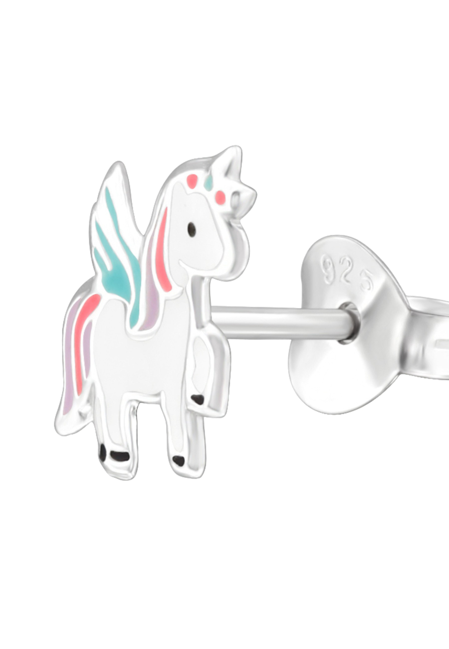Unicorn Children's Sterling Silver Ear Studs with Epoxy