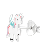 Unicorn Children's Sterling Silver Ear Studs with Epoxy