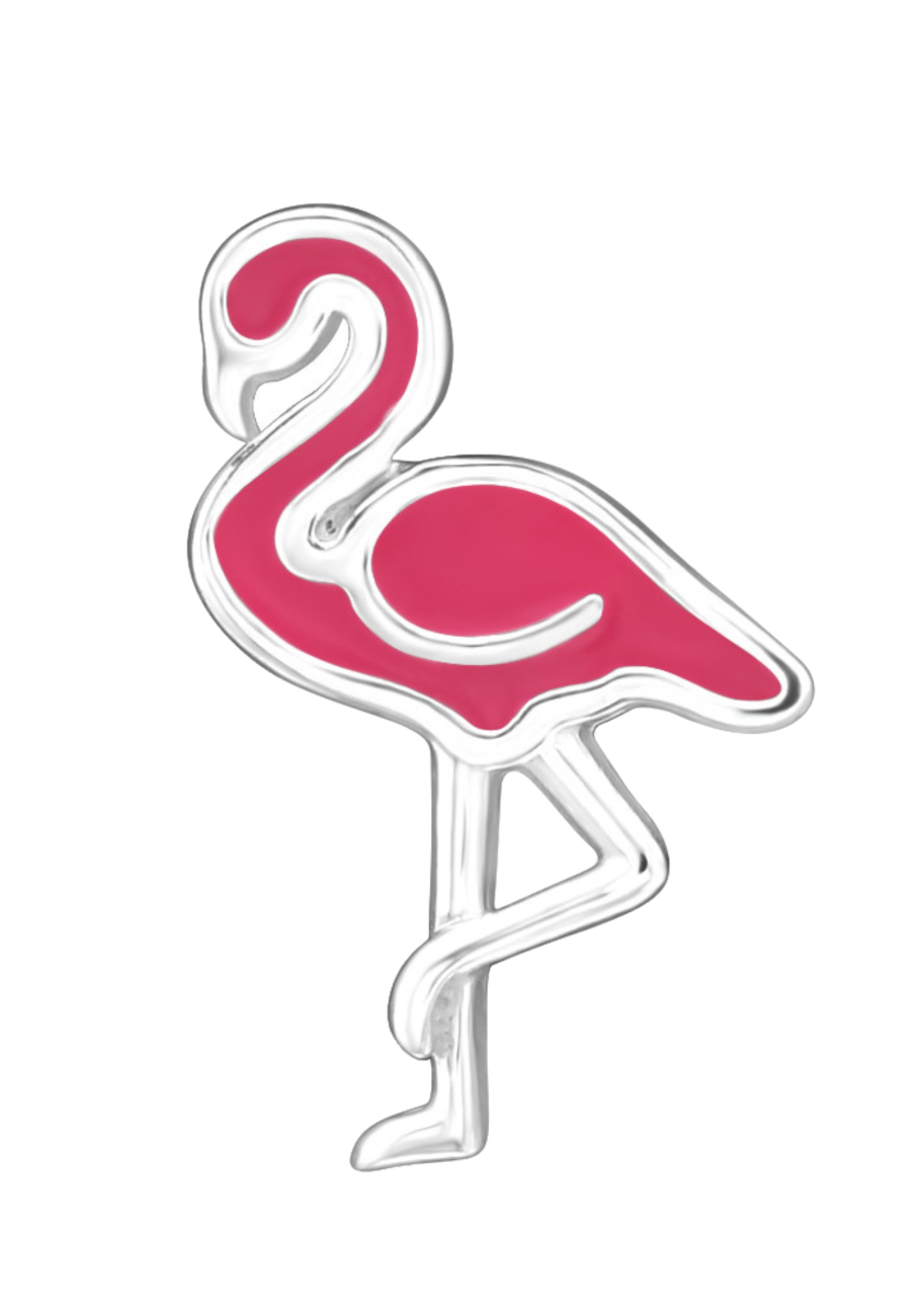 Puces d'Oreilles Flamant Rose Premium pour Enfants en Argent Sterling avec Émail (or Résine Époxy)