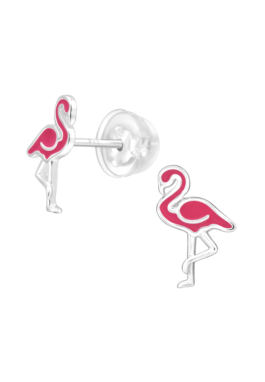 Flamingo Children's Sterling Silver Premium Kid Ear Studs with Epoxy