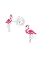 Flamingo Children's Sterling Silver Premium Kid Ear Studs with Epoxy
