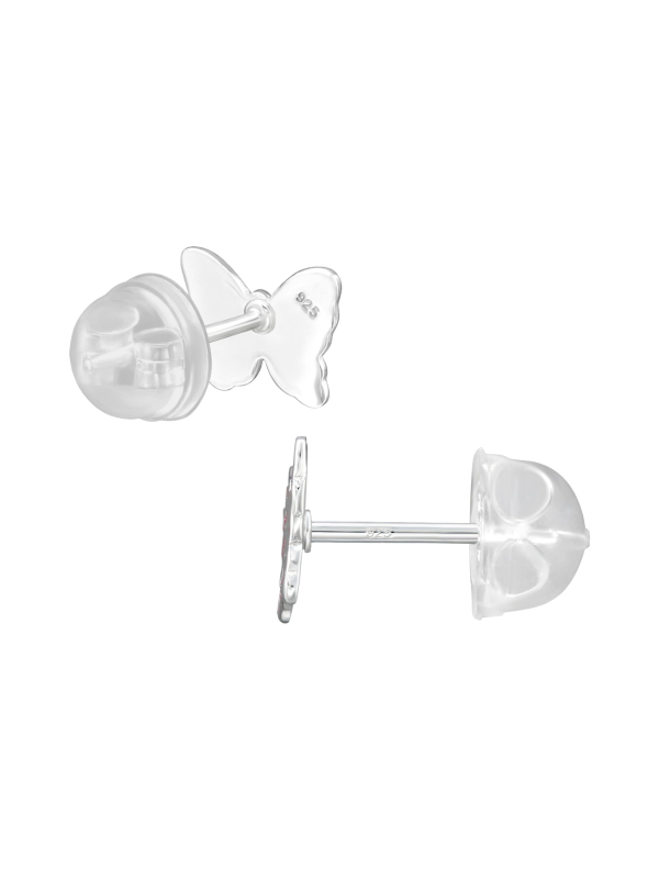 Butterfly Children's Sterling Silver Premium Kid Ear Studs with Epoxy