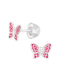 Butterfly Children's Sterling Silver Premium Kid Ear Studs with Epoxy