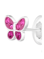 Butterfly Children's Sterling Silver Premium Kid Ear Studs with Crystal