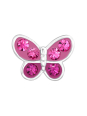Puces d'Oreilles Papillon Premium pour Enfants en Argent Sterling avec Cristal