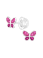 Premium Kinder-Ohrstecker Schmetterling aus Sterling Silber mit Kristall