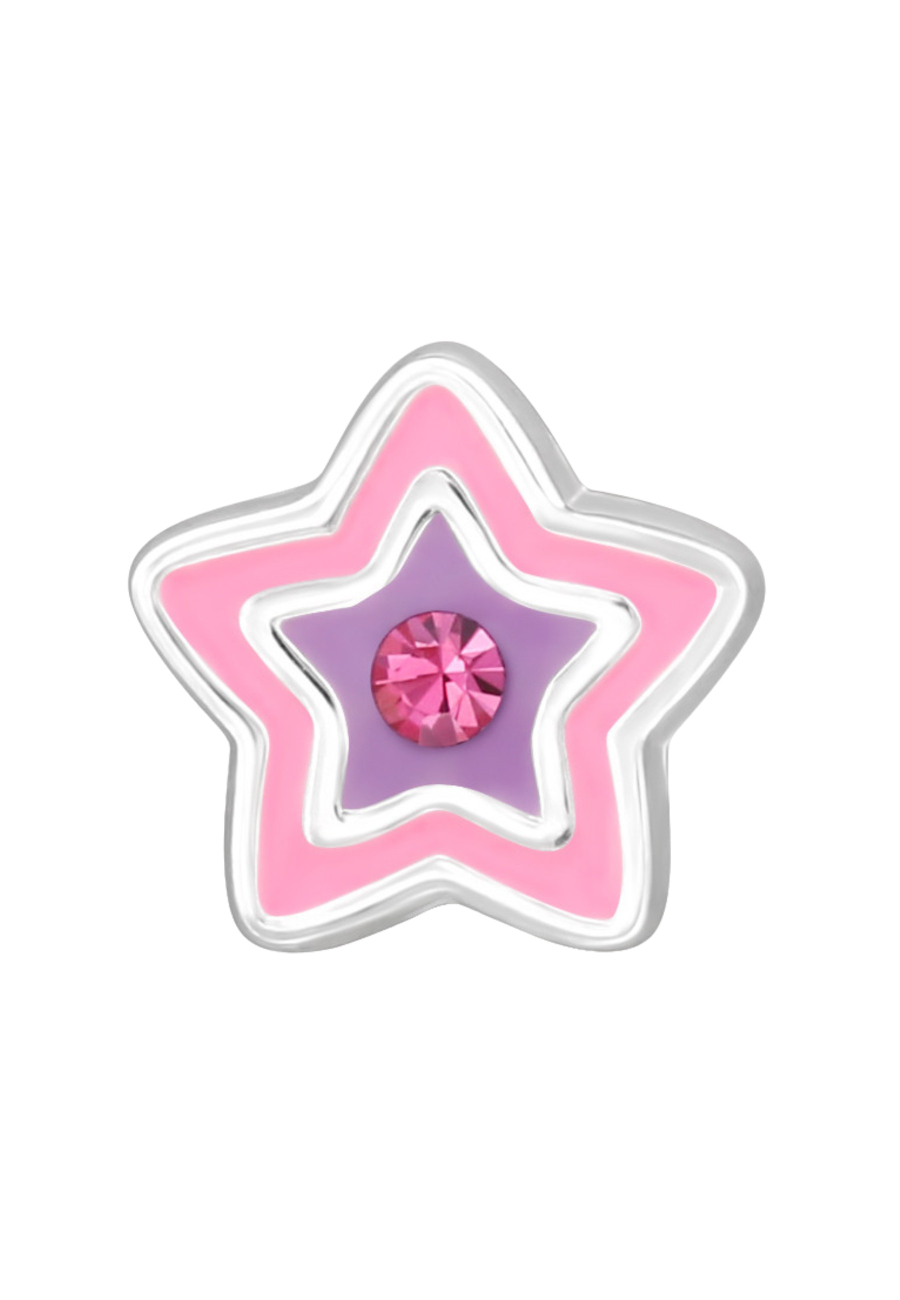 Star Children's Sterling Silver Premium Kid Ear Studs with Crystal and Epoxy