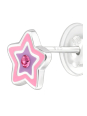 Premium Kinder-Ohrstecker Stern aus Sterling Silber mit Kristall und Epoxidharz