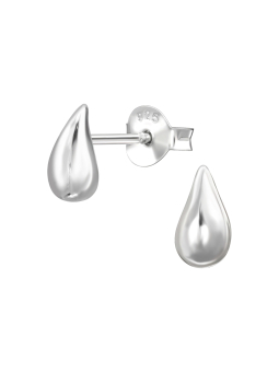 Pendientes de Botón de Plata Esterlina con Forma de Lágrima