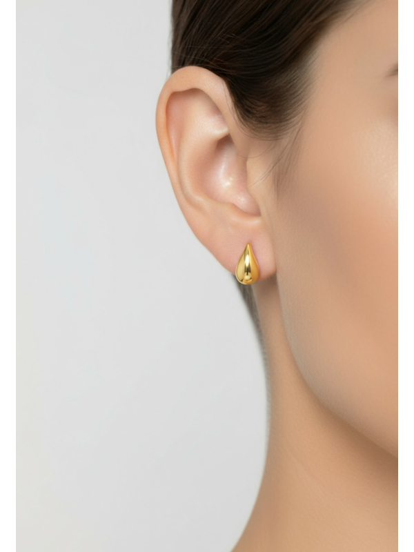 Teardrop Sterling Silver Gold-Plated Ear Studs