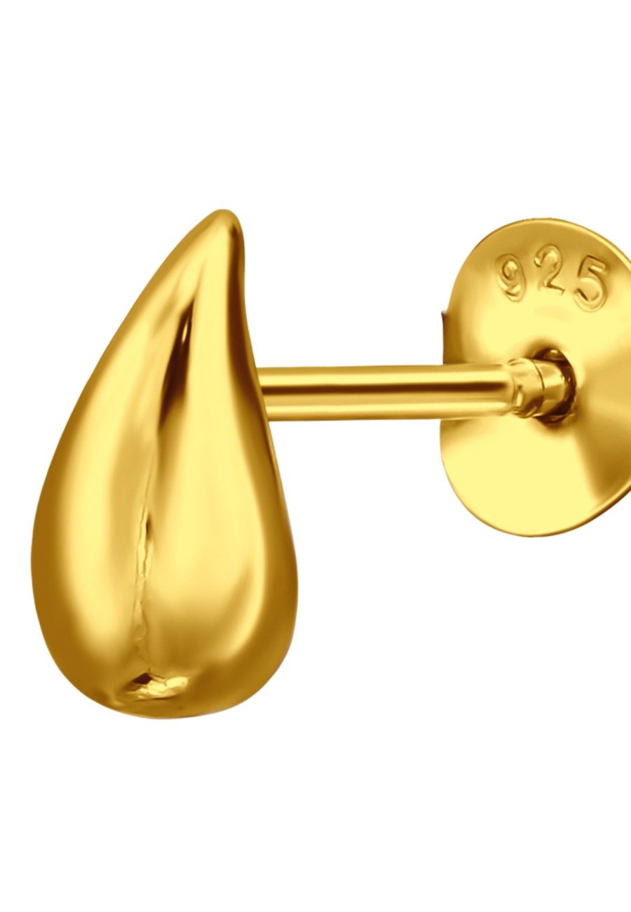 Teardrop Sterling Silver Gold-Plated Ear Studs