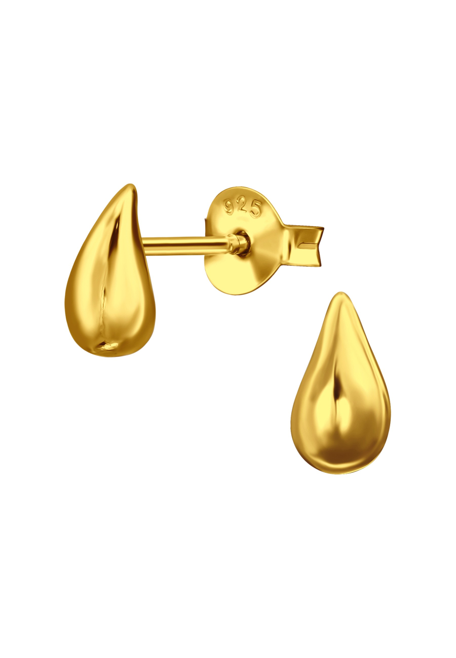 Teardrop Sterling Silver Gold-Plated Ear Studs
