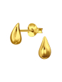 Teardrop Sterling Silver Gold-Plated Ear Studs