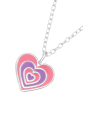 Hearts Children's Sterling Silver Necklace with Epoxy