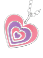 Hearts Children's Sterling Silver Necklace with Epoxy