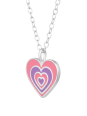 Hearts Children's Sterling Silver Necklace with Epoxy