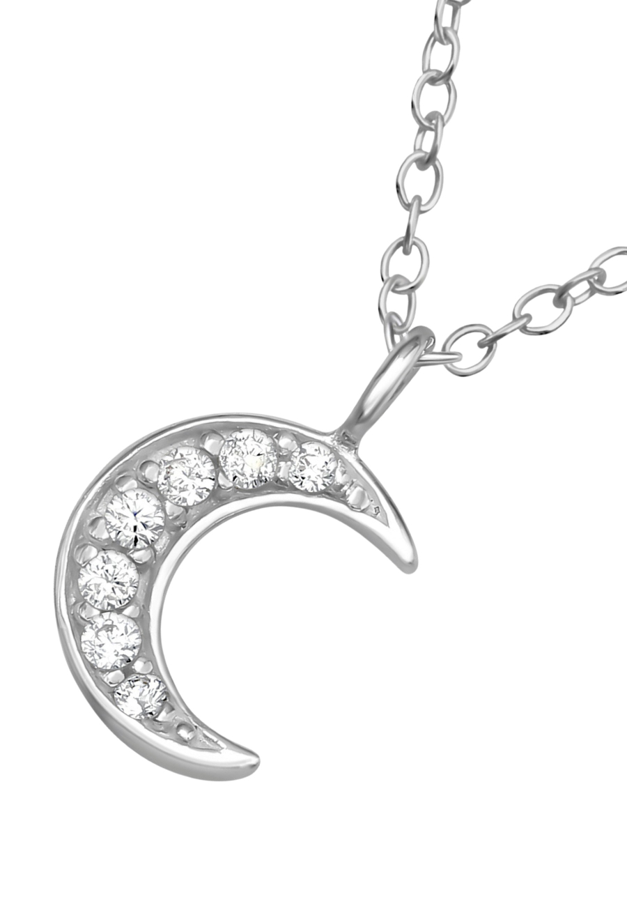 Collar Luna de Plata con Circonita Cúbica