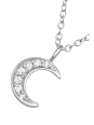 Collier Lune en Argent avec Zircone Cubique
