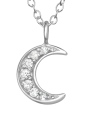 Collier Lune en Argent avec Zircone Cubique