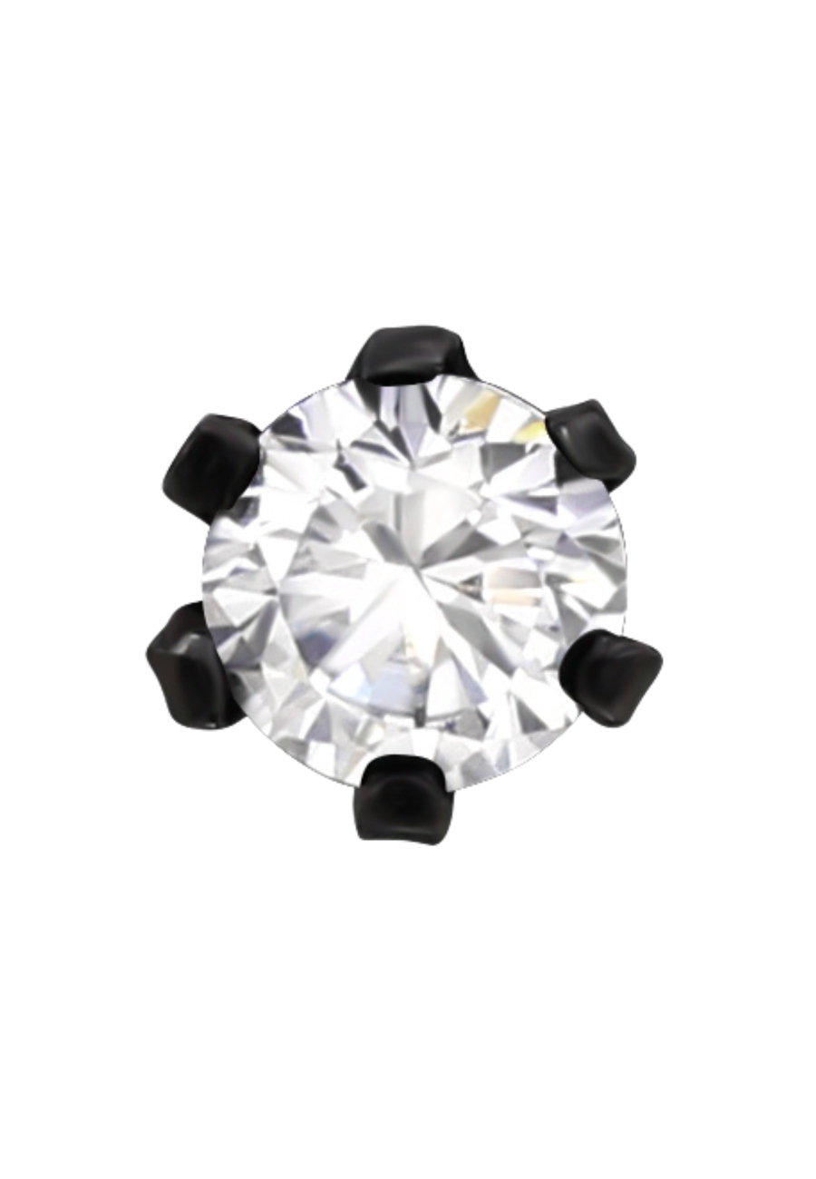 Puces d'Oreilles Rondes 3 mm en Acier Inoxydable avec Zircone Cubique