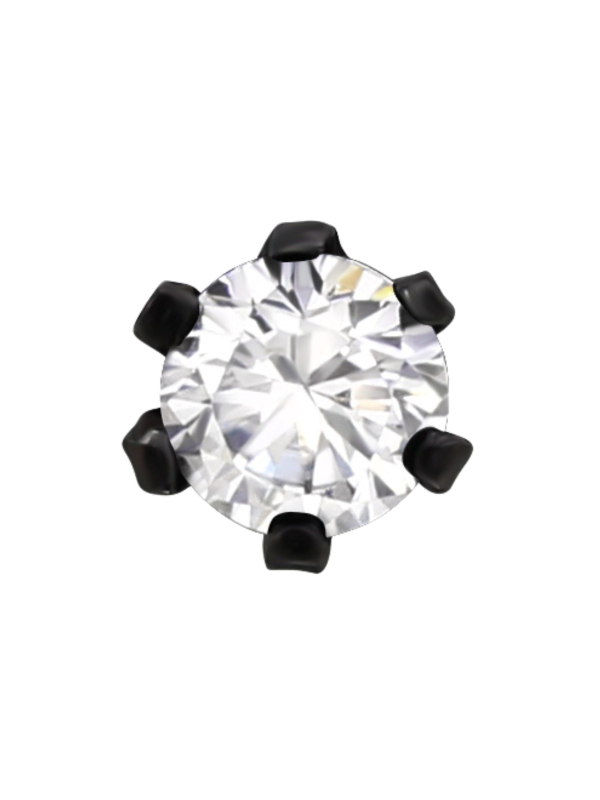 Round 3mm Stainless Steel Ear Studs with Cubic Zirconia