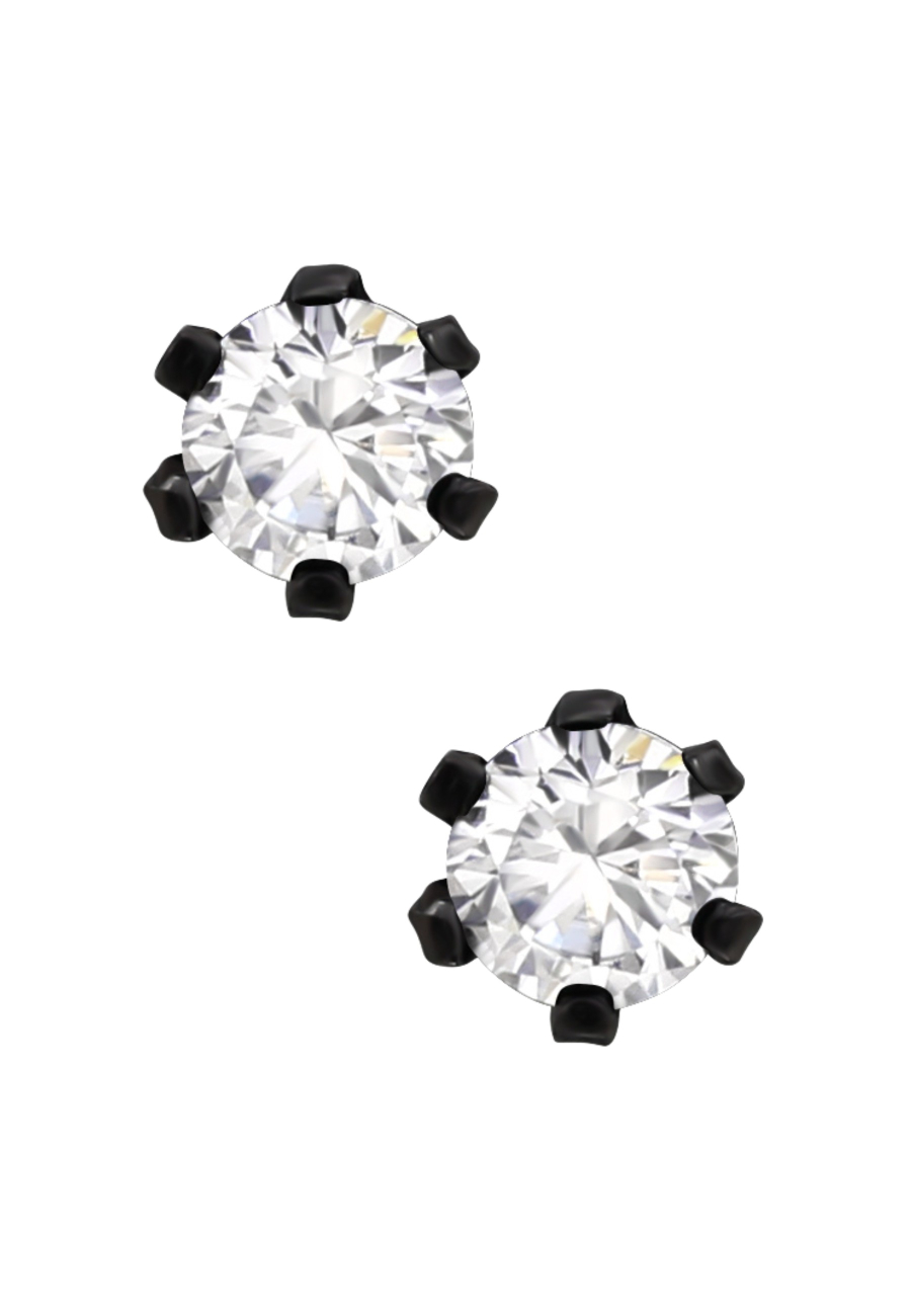 Round 3mm Stainless Steel Ear Studs with Cubic Zirconia