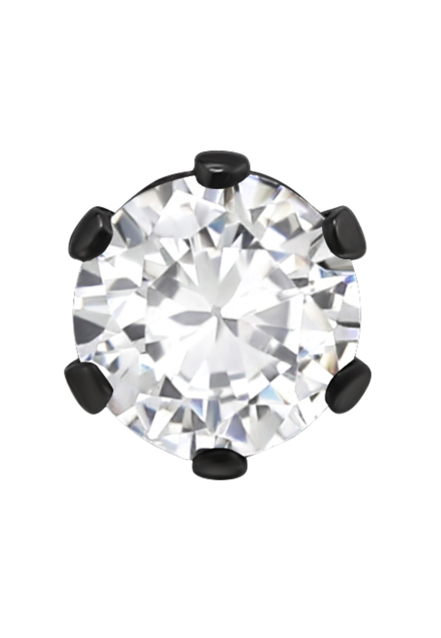 Puces d'Oreilles Rondes 4 mm en Acier Inoxydable avec Zircone Cubique