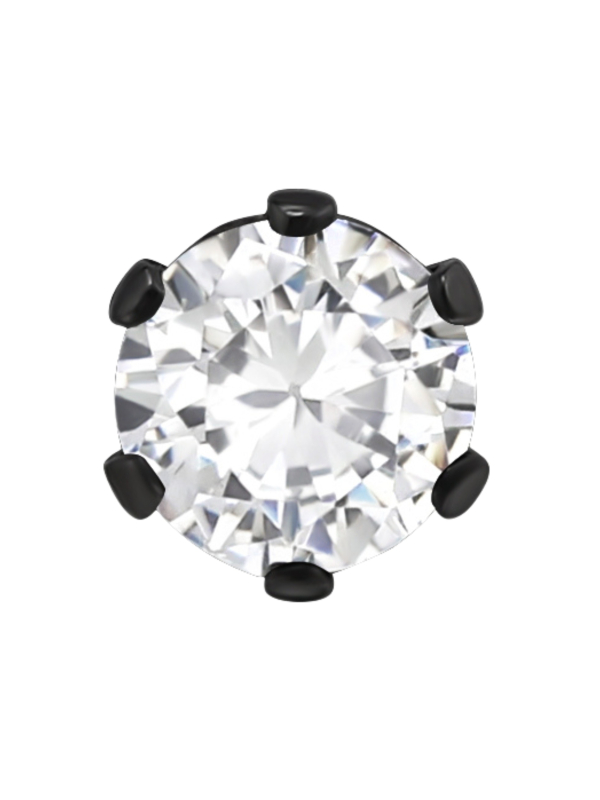 Puces d'Oreilles Rondes 4 mm en Acier Inoxydable avec Zircone Cubique