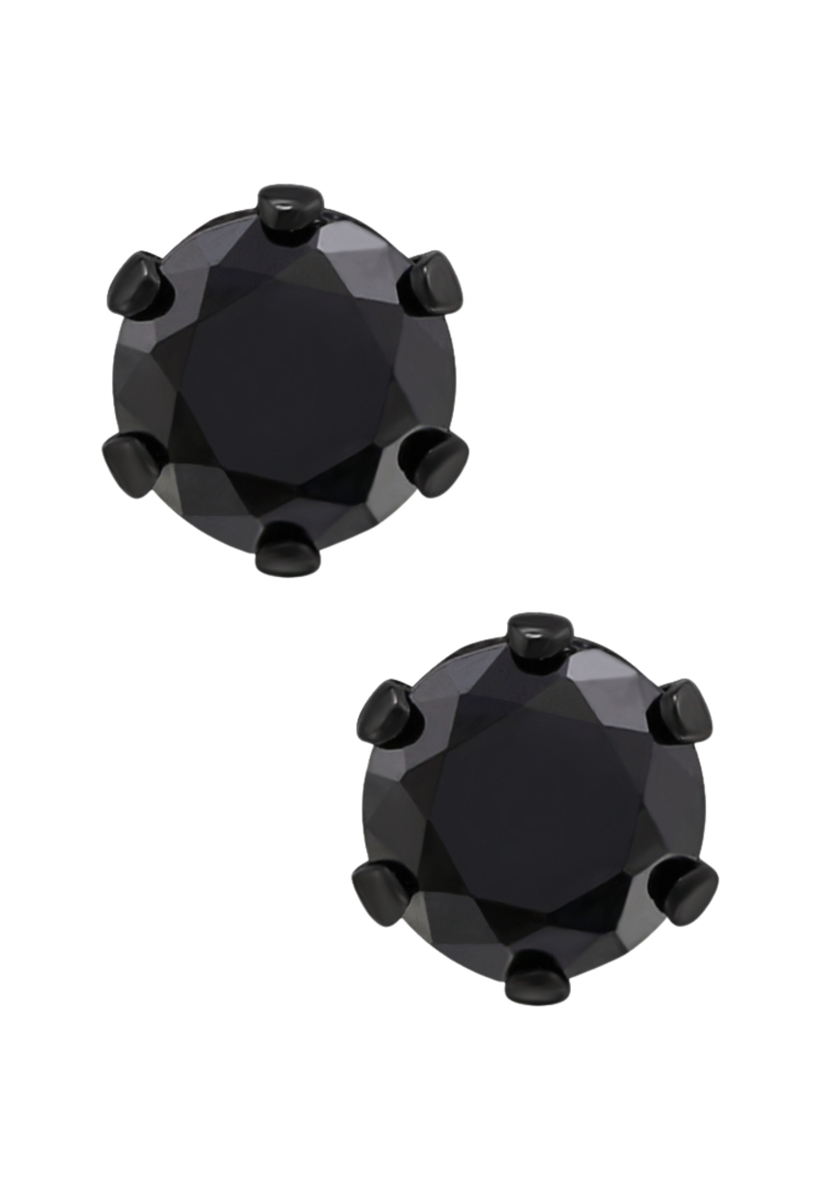 Puces d'Oreilles Rondes 4 mm en Acier Inoxydable avec Zircone Cubique