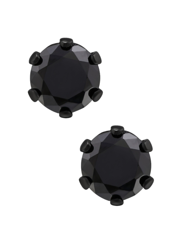 Round 4mm Stainless Steel Ear Studs with Cubic Zirconia