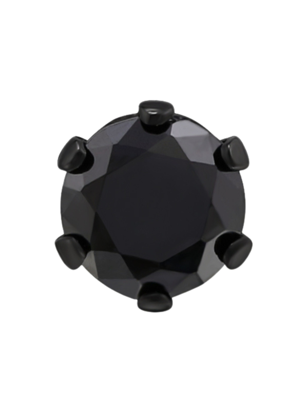 Puces d'Oreilles Rondes 4 mm en Acier Inoxydable avec Zircone Cubique