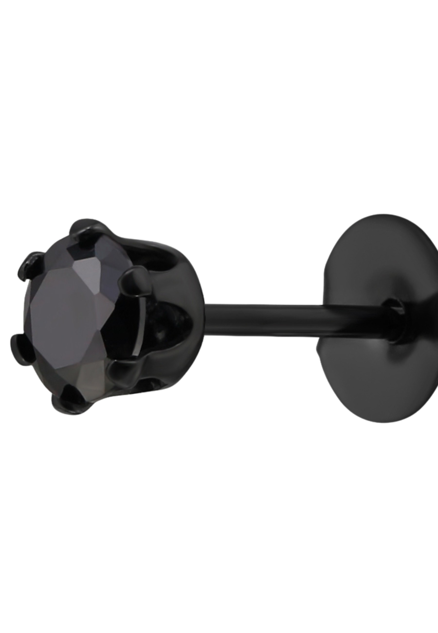 Round 4mm Stainless Steel Ear Studs with Cubic Zirconia