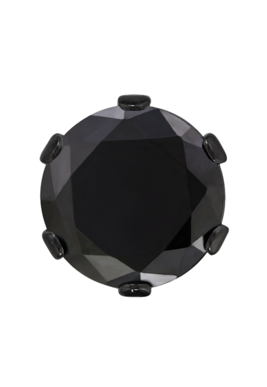 Puces d'Oreilles Rondes 6 mm en Acier Inoxydable avec Zircone Cubique