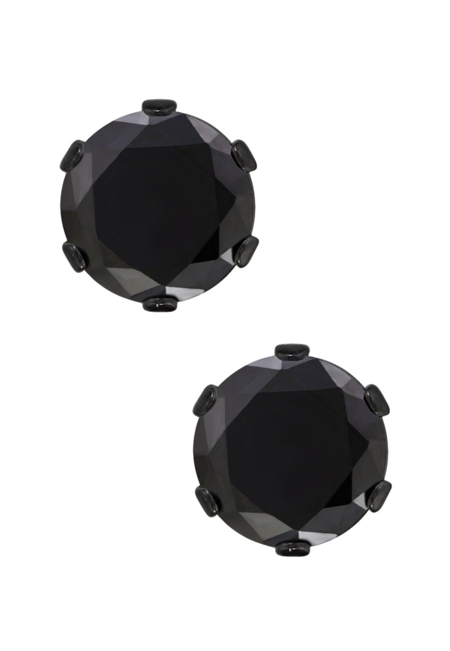 Puces d'Oreilles Rondes 6 mm en Acier Inoxydable avec Zircone Cubique