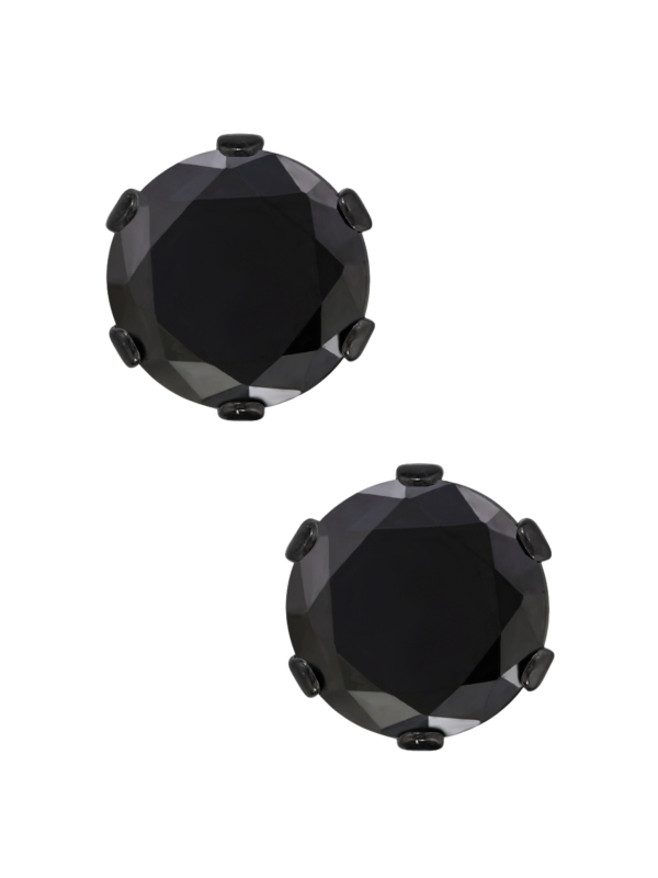 Puces d'Oreilles Rondes 6 mm en Acier Inoxydable avec Zircone Cubique