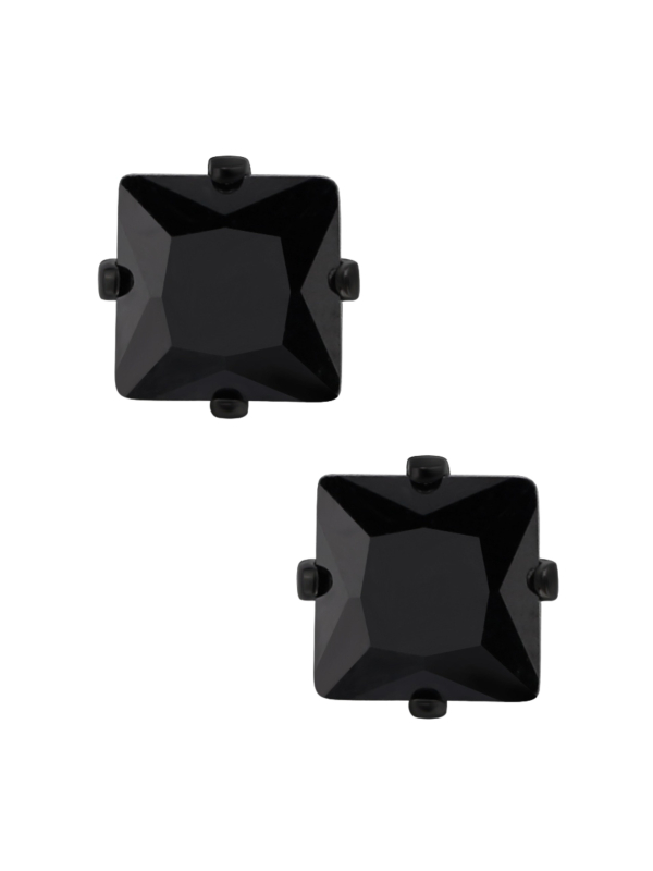 Quadratische 4 mm Ohrstecker aus Edelstahl mit Zirkonia