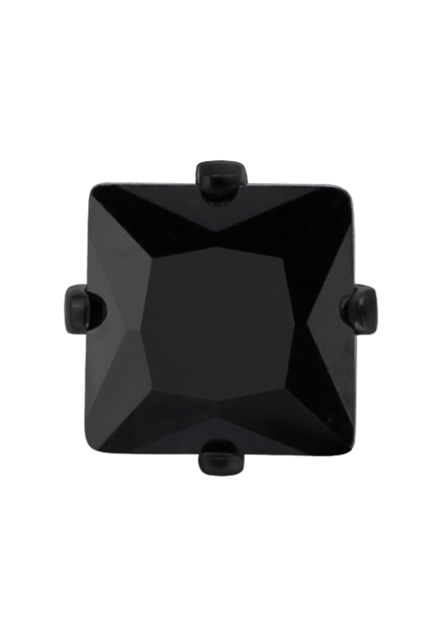 Quadratische 4 mm Ohrstecker aus Edelstahl mit Zirkonia
